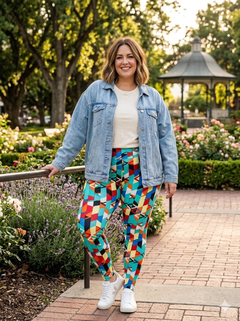 Lularoe Blue TC Geometric Print Leggings Size 12-18